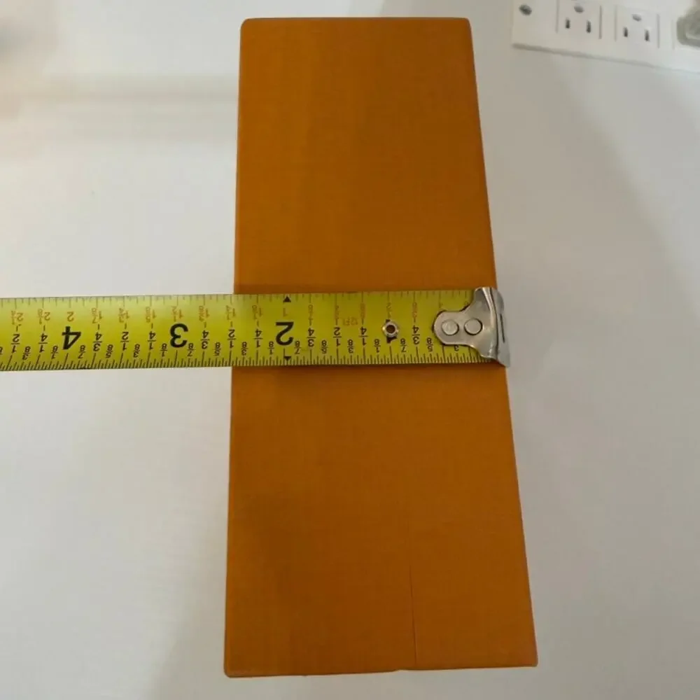 Louis Vuitton Orange Magnetic Slide Drawer Gift Box Blue Ribbon Pull 7x7x3